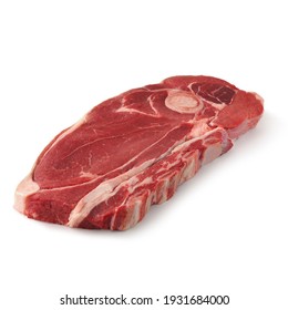 Close-up View Of Fresh Raw Arm Steak  Chuck Cut In Isolated White Background