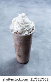 A Closeup View Of A Frozen Cappuccino Beverage.