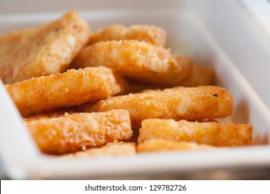 Closeup View Of Hash Browns In The Bowl