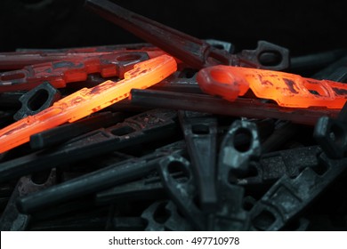 Closeup View Of Hot Forging Part