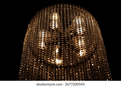 A close-up view of a light source in use.