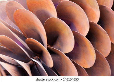 Close-up view of metal cone