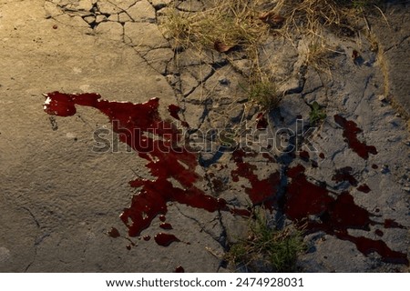 Closeup view old rough dirty messy cement holy saint faith martyr scar man cut life. Sin evil scare fear hurt guilt close up bible mess light dirt wet flow pour dot smear grass scene text space banner