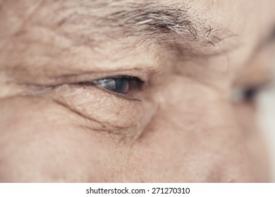 Close-up View On The Eye Of Elderly Human