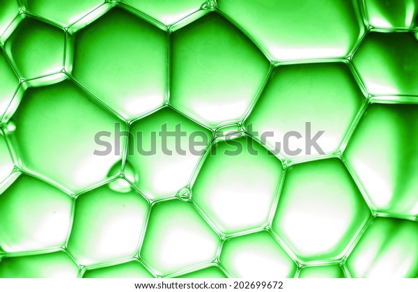 closeup view on green\
bubbles