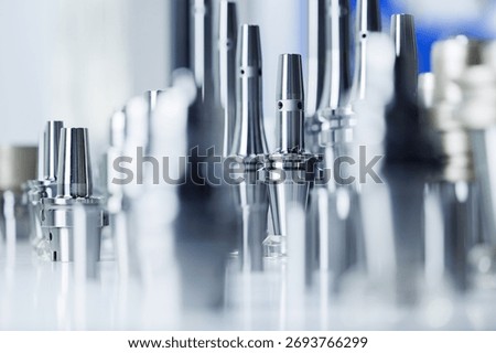 Close-up view of precision metal components from cnc machining process.