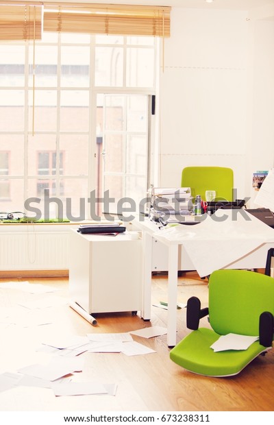 Closeup View Ransacked Office Stock Photo 673238311 | Shutterstock