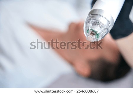 Close-up view to the RF micro needle disposable cartridge
