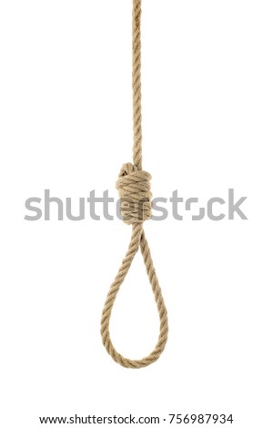 Closeup View Rope Knot Loop Isolated Stockfoto Jetzt