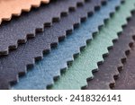 Close-up view, Sample texture guideline of leather high resolution for use in textile, furniture, and home interior industries.
