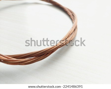Close-up view of short coiled copper wire.