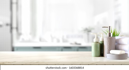 Close-up view of spa accessories on the table with spa in the background 