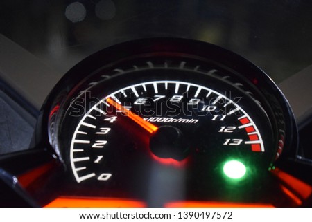 Closeup view of the Speedometer