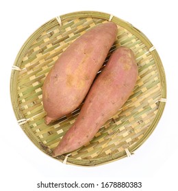 Close-up View Of Sweet Potato Isolated On White Background.