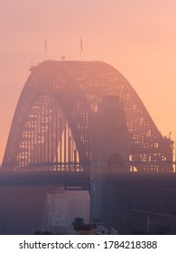 Close-up View Of Sydney Harbour Bridge Under The Morning Golden Light.