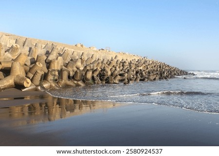Similar – Image, Stock Photo Coastal protection with tetrapods on Heligoland