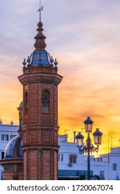 A Close-up View Of The Virgen Del Carmen Chapel (Spanish: Capilla Virgen Del Carmen) On A Beautiful Sunset Time In Sevilla / Spain.