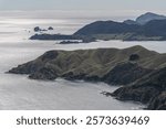 Close-up view of Waikawa Bay and Current Basin on the way to French Pass, New Zealand