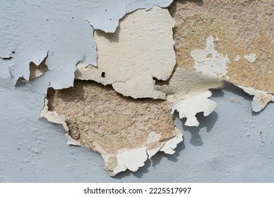 Close-up View Of The Wall Paint Peeling Off.