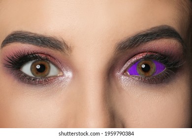 Closeup View Of Woman With Eyeball Tattoo