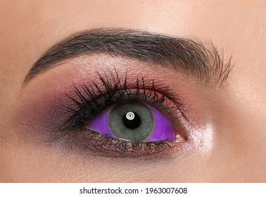 Closeup View Of Woman With Eyeball Tattoo