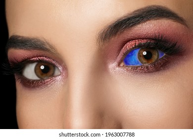 Closeup View Of Woman With Eyeball Tattoo