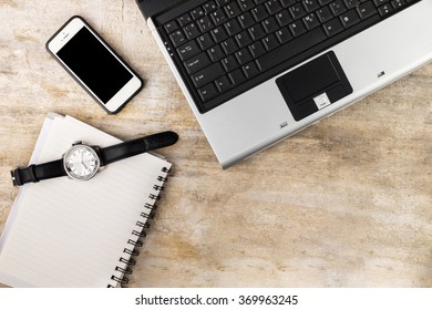 Close-up view of workplace