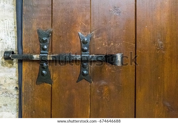 Closeup Vintage Door Lock External Antique Stock Photo Edit Now