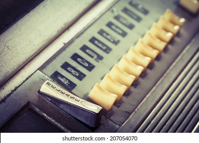 Closeup Vintage Jukebox Button 