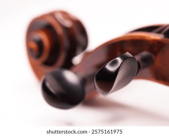 Closeup of a violin peg