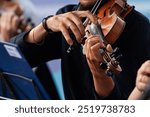 Close-up of violinist