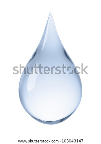 close-up of water drop isolated on white