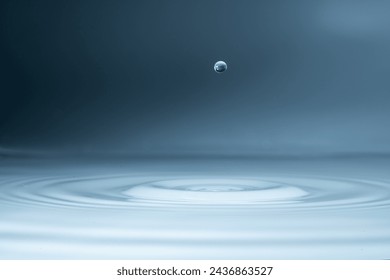 Close-up of a water drop and splash background, small impact causes big changes. Ripple, macro wave on surface of liquid - Powered by Shutterstock