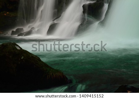 Close-up of Waterfall and waterstream 