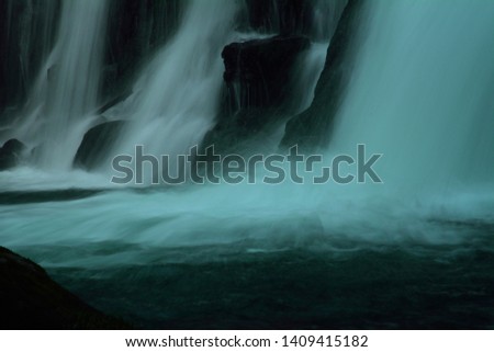 Close-up of Waterfall and waterstream 