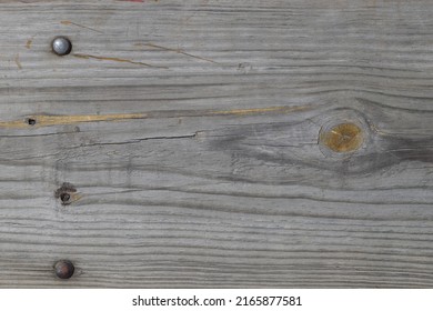 Closeup Of A Weathered Wood Picnic Table Top.