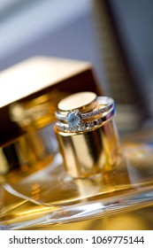 close-up wedding rings