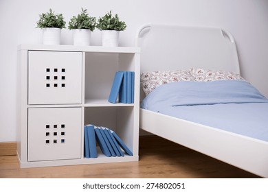 Close-up Of White Furniture In Teen Bedroom