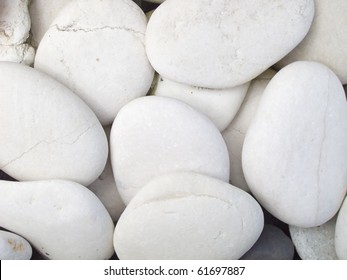 Close-up Of The White Pebbles