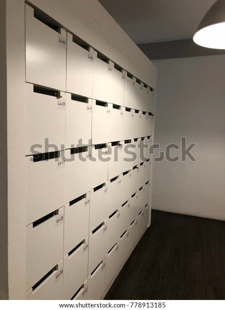 Closeup White Powder Coating Metal Locker Stock Photo Edit Now