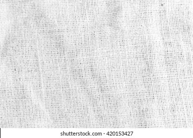Closeup white Raw Hessian jute background Burlap Linen grey color texture concept for empty space for text background