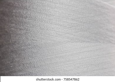 Close-up White Thread Texture. Abstract Background