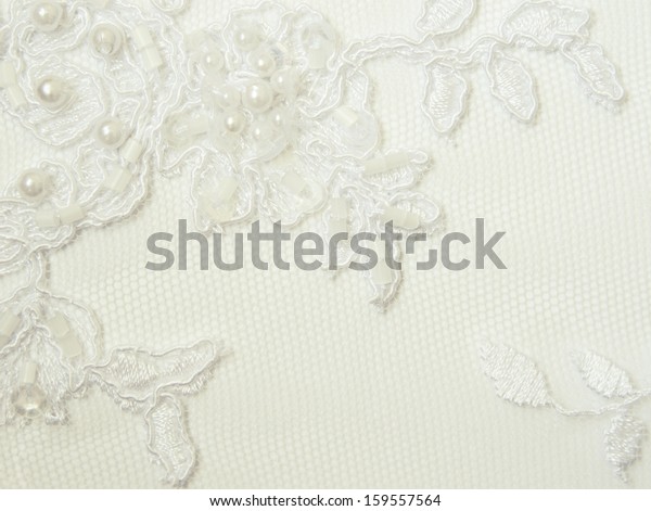 Closeup White Wedding Lace Background Stock Photo (Edit Now) 159557564