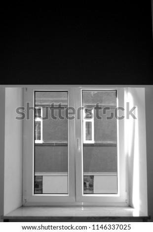 Similar – Image, Stock Photo Pushing the long bench | style graphically clean