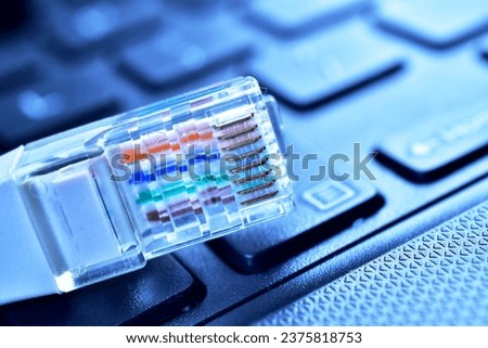 Closeup of wlan internet cable