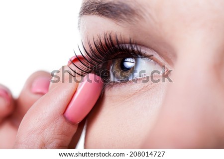 Similar – Eyelashes and eye with eyeliner