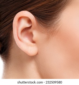 closeup of woman ear