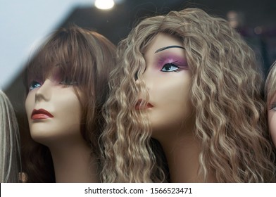 Closeup Woman Face Mannequin Afro Wig Stock Photo (Edit Now) 1566523471