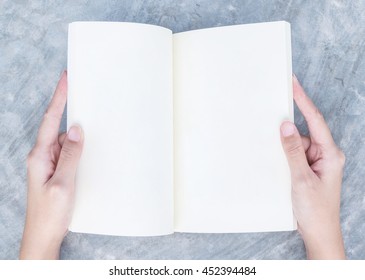 Human Hands Holding Blank Open Book Stock Photo (Edit Now) 356084276