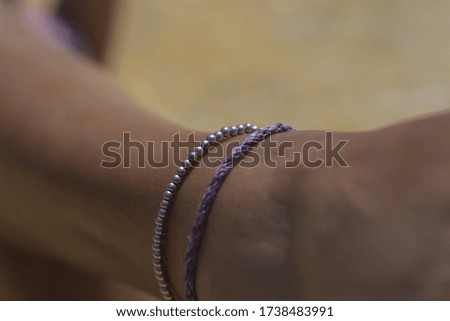 Closeup of a woman's bracelet